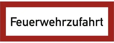 Produktbild von Dreifke® Schild Feuerwehrzufahrt, Alu, reflektierend RA1, 594x210 mm