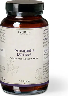 Produktbild von Ashwagandha KSM-66® vegan - 120 Kapseln