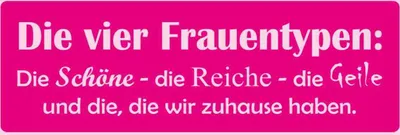 Produktbild von vianmo Holzschild 10x27 cm Die 4 Frauentypen Männer Frauen