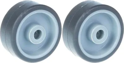 Produktbild von 50 mm (2") Rad mit grauem Gummireifen und Kunststoffnabe, Tragkraft 80 kg, 2er-Set