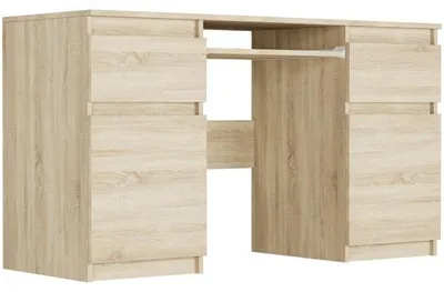 Produktbild von Schreibtisch - Eiche Sonoma - 135 x 50 x 76 cm - Modern N-6