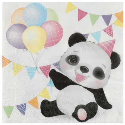 Produktbild von 20 Servietten Panda Kindergeburtstag