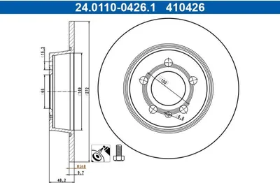 Obrázek produktu pro Brzdový kotouč ATE 24.0110-0426.1