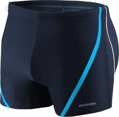 Produktbild von Sesto Senso Herren Badehose – Sportliche, eng anliegende Schwimmshorts für Männer, ideal für Pool und Schwimmsport – Größe 3XL Blau