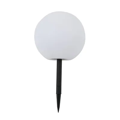 Produktbild von Lindby LED-Solarlampe Lago, Ø 30 cm, Kugel, Erdspieß, weiß