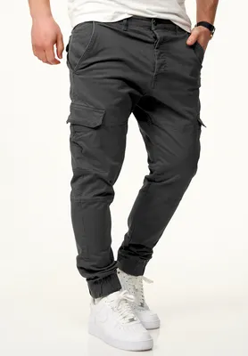 Produktbild von DAILY Baumwolle Herren Cargohose mit elastischen Beinbündchen Herren Jogger-Hose Jeans mit Gummibund & Cargo-Taschen Pants