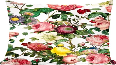 Produktbild von MuchoWow® Zierkissen Sofakissen Wohnzimmer Dekokissen 50x30 cm Blumen - Rose - Weiß - Wohnzimmerdekoration - Polster mit Photo