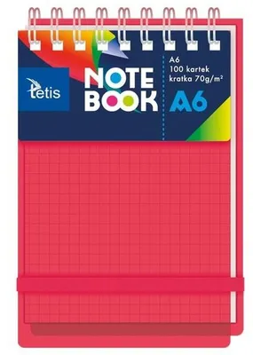 Image de Carnet à carreaux avec couverture en PP, format A6, 100 pages, rouge