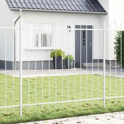 Produktbild von vidaXL Gartenzaun BOXTEL aus pulverbeschichtetem Stahl, Weiß, 170x200 cm, schnelle Montage
