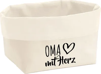 Produktbild von Huuraa Organizer Oma mit Herz 8 Liter Large Canvas Baumwolle Utensilo Geschenkidee