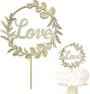 Produktbild von Oblique Unique Love Torten Topper Cake Topper Kuchendeckel als Deko für Hochzeit JGA Junggesellinnenabschied