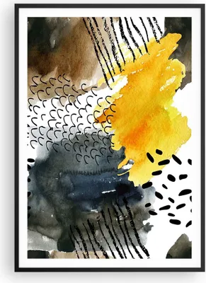 Produktbild von Gerahmtes Poster - Schwarzer Rahmen - Abstraktion Muster Flecken - 70x100 cm - Wand Bild - Wanddeko - Wandbilder - Wandposter - Bilderrahmen - Bilder - Kunstdruck - Wandbild - P2BPA70x100-4282