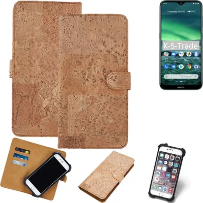 Produktbild von K-S-Trade Hülle kompatibel mit Nokia 2.3  Kork Handyhülle Cover  Schutzhülle TPU Case Bumper in Hellbraun, (1x)