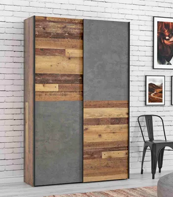 Produktbild von Multifunktions-Kleiderschrank mit 2 Schiebetüren – 120 x 41,6 x 190,5 cm – OZZULA