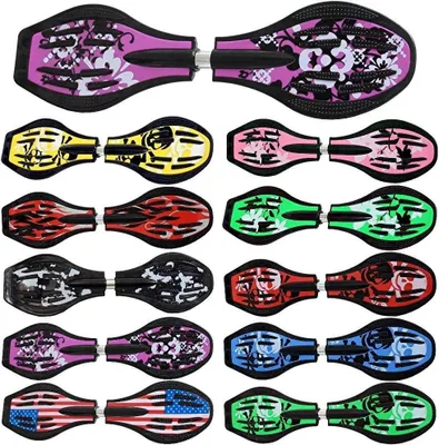Productafbeelding van Waveboard met LED-wielen - Casterboard Streetboard - Buiten spelen - Zonder batterijen oplaadbare LED-wielen - 86 cm - Paars