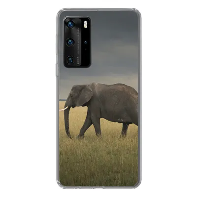 Produktbild von MuchoWow® Handyhülle Schutzhülle Hülle für Huawei P40 Pro Elefant - Savanne - Tiere - Natur Silikon Softcase Handy Hülle - Schutz