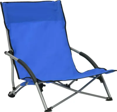Produktbild von vidaXL Klappbare Strandstühle 2 Stk. Blau Stoff
