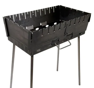 Immagine prodotto di GOROCH Griglia per spiedini in acciaio rinforzato, spessore 3 mm, per 10 spiedini - robusta, resistente e ideale per giardino e barbecue