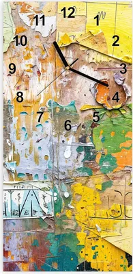 Produktbild von Wanduhr aus Glas mit Motiv Abstrakte Kunst- 30 x 60 cm - inkl. Aufhängesystem