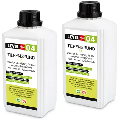 Produktbild von Tiefgrund Universal 2L Grundierung Haftgrund Tiefengrund Wand Boden LF Innen Außen LEVEL+ RM04