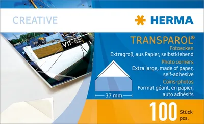 Produktbild von Fotoecken Transparol extra groß 2er-Streifen VE=5x100 Stück