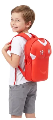 Produktbild von Kinderrucksack - für 3-8 Jahre - Rot Weiß Fußball - Leichter Kindergartenrucksack - Wasserdichtes Trikot-Design
