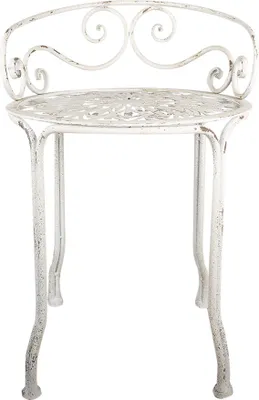 Zdjęcie produktu dla Stołek Clayre & Eef Ø 44x67 cm biały metalowy