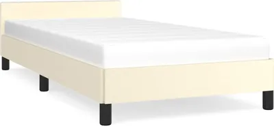 Produktbild von vidaXL Bettgestell mit Kopfteil ohne Matratze Creme 80x200 cm