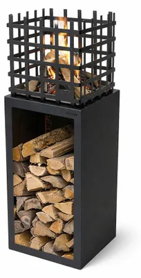 Produktbild von Holzfeuer ELDUR mit Holzlager, schwarz