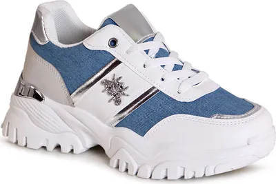 Produktbild von topschuhe24 3074 Damen Plateau Sneaker Keilabsatz Glitzer Turnschuhe , Farbe:Blau, Größe:38 EU