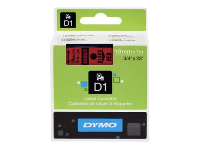 Immagine prodotto di Nastro di scrittura DYMO D1 19mmx7,0m nero->rosso