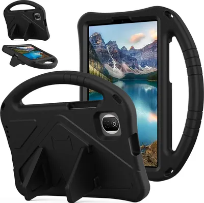 Obrázek produktu pro Dětské pouzdro pro Honor Pad X7 8,7", EVA lehké nárazuvzdorné pouzdro s skládacím stojánkem a rukojetí černé