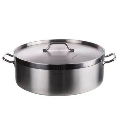 Produktbild von 27L Topf Kochtopf Gastronomie Edelstahl 18/0 Catering-Topf Universaltopf Suppentopf 45cm Flachtopf