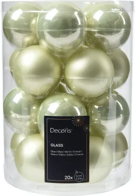 Produktbild von Weihnachtskugeln Glas 6cm x 20 Stück - Hell Minze