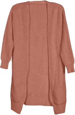 Produktbild von styleBREAKER Damen Grobstrick Cardigan mit aufgesetzten Taschen, Strickjacke ohne Verschluss, Strickmantel, Onesize 08010064