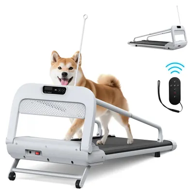 Image de Tapis roulant pour chiens - Tapis roulant électrique pour chiens - Avec télécommande - Silencieux, pour une utilisation en intérieur - Vitesse réglable - Inclinaison de 5,5° - Acier inoxydable