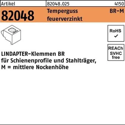 Produktbild von Klemme R 82048 GTW 40 BR 12 / 6,0 Temperguss feuerverzinkt