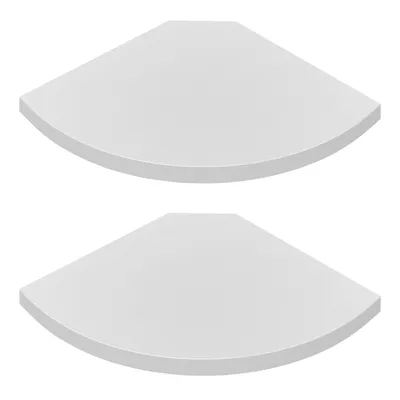 Obrázek produktu pro VASAGLE, sada 2 kusů rohových polic, sektorové závěsné police do ložnice, rozměry 20 x 20 x 1,2 cm, bílá barva