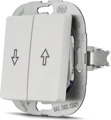 Produktbild von REV PrimaLuxe Rollladenschalter/Jalousieschalter, 250VAC, 10A, Unterputz, weiss
