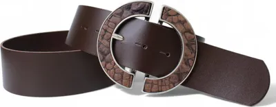 Produktbild von Taillengürtel Damen Echtleder 5 cm breit, Kroko-Schnalle, Ledergürtel FRONHOFER