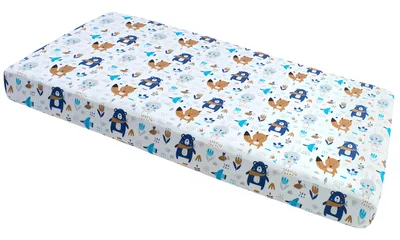 Produktbild von Spannbettlaken für Kinderbett, Spannbettuch, 60x120cm, Baumwolle, Boho Animals