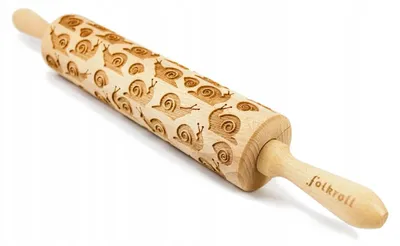 Produktbild von Folkroll Gravierte Teigrolle mit Schneckenmuster 43 cm