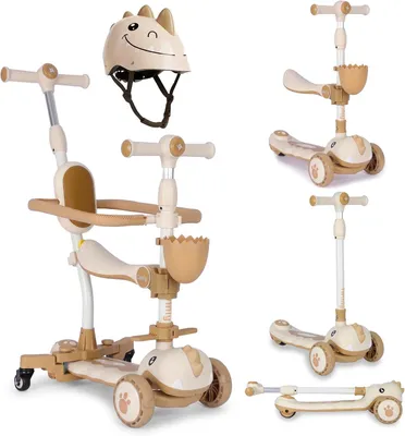 3-in-1-Step mit Sitz und Helm, weiß, für Kinder von 1–6 Jahren