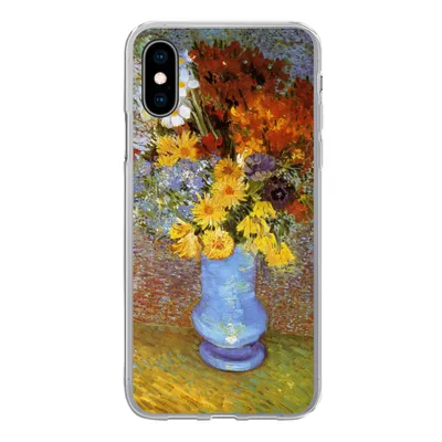Produktbild von MuchoWow® Handyhülle Schutzhülle Hülle für iPhone X Vase mit Gänseblümchen und Anemonen - Vincent van Gogh Silikon Softcase Handy Hülle - Handyhülle