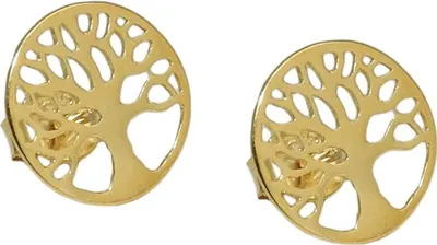 Produktbild von Ohrstecker Ohrring 10mm Lebensbaum filigran glänzend 9Kt GOLD gold 10mm