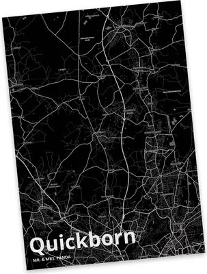Produktbild von Mr. & Mrs. Panda Grußkarte Quickborn - Geschenk, Fotokarte, Ansichtskarten, Postkarten, Postkarte, Stadt, Ansichtskarte, Dorf Karte Landkarte Map Stadtplan