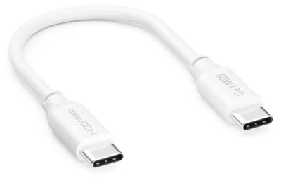 Produktbild von deleyCON 0,15m USB-C Kabel PD3.0 60W Schnellladekabel - Weiß