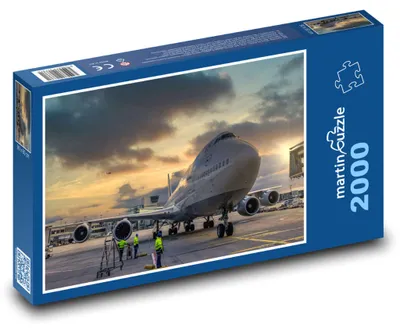 Produktbild von Puzzle 2000 Flugzeug auf der Landebahn - martinpuzzle