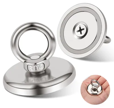 Produktbild von Magnetfischen Set 2 Stück 42mm Tragkraft 50kg Neodym Seltenerdmagnete