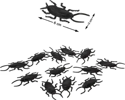 Image de Halloween Décoration Cafards 12 pièces noir 6cm - taille unique
